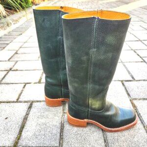 Vtg Women's Frye Campus Boots Hunter Green Square Toe 14L Size 9 RARE